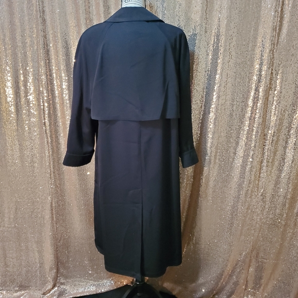 Black Women's Long Coat/Trench Coat - Picture 5 of 10